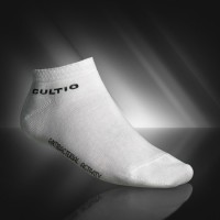 Art.1c white: SOCKS - quarter lenght with silver for summer