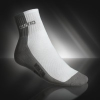 Art.12a white&grey: SOCKS - medium height half terry with active silver 