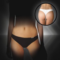 Art.24b white: Luxurious women’s thong with silver threads