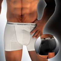 Art.55b white: Luxurious men's boxers with silver threads