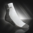 Art.12a white&grey: SOCKS - medium height half terry with active silver